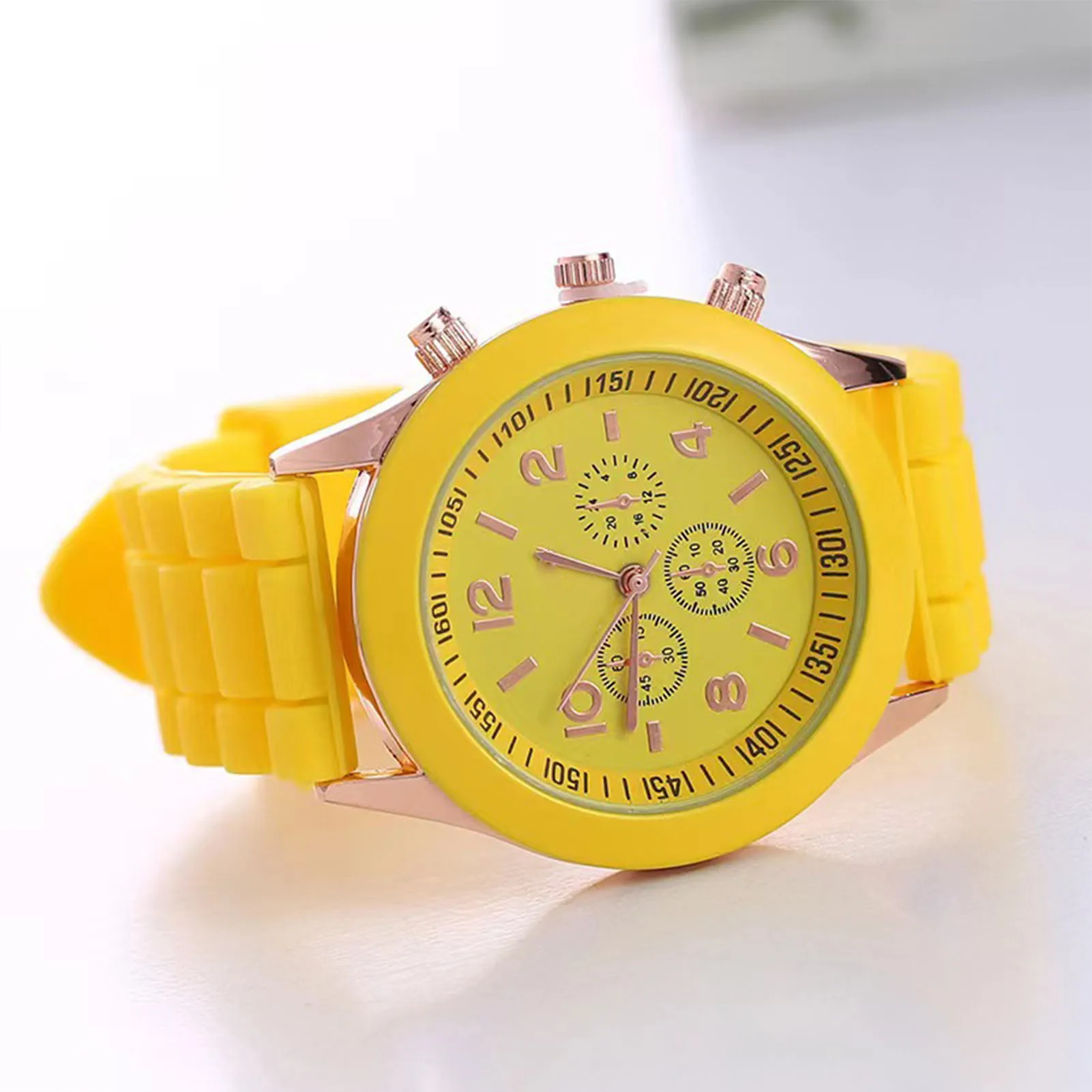 Reloj de pulsera de silicona para pareja, reloj de pulsera de silicona Simple con 8 colores para oficina exterior, reunión de negocios