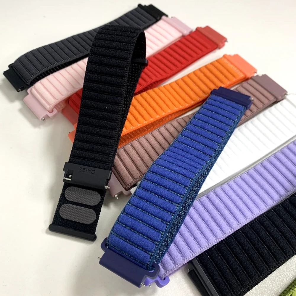 20/22 مللي متر حزام رياضي من النايلون لـ Huami AMAZFIT Balance 2 BIP6 5 GTS/GTR 4 3 2e استبدال كوريا لساعة Garmin/سامسونج جالاكسي