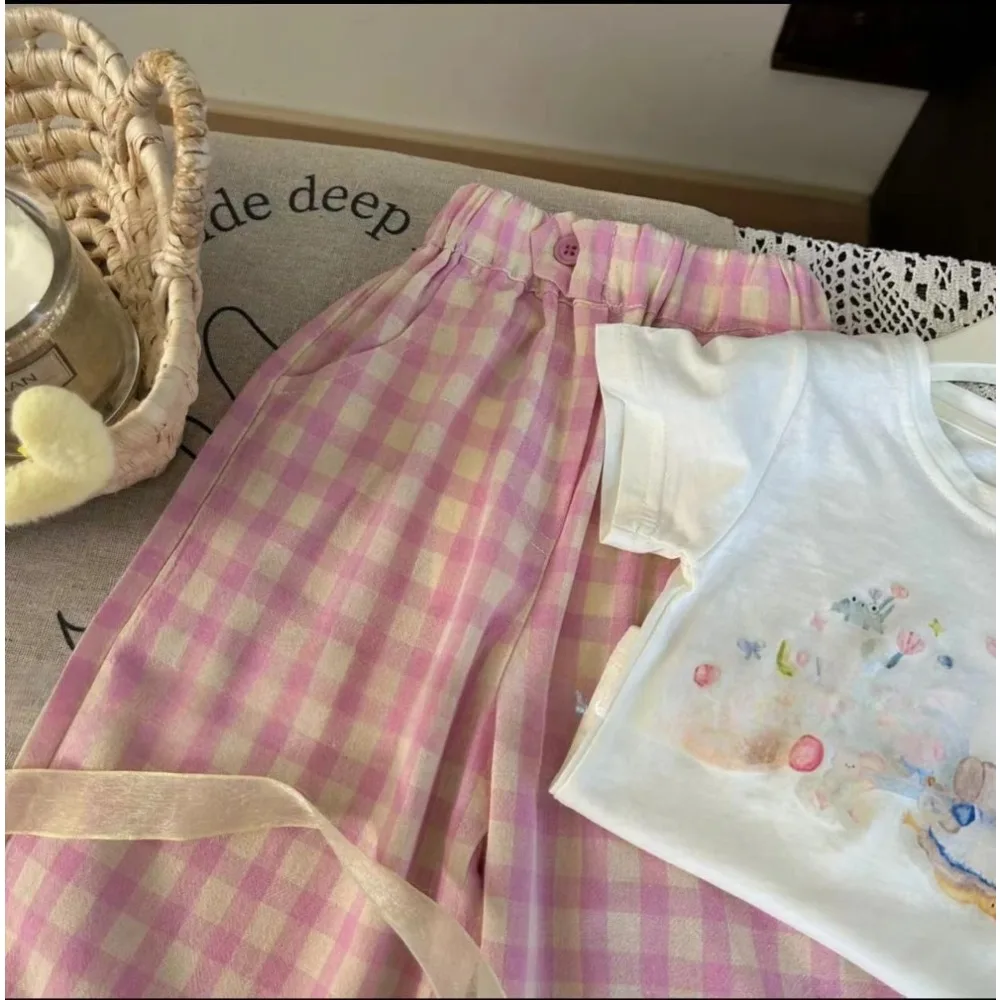 Bear Leader 3-7 سنوات صيف جديد الاطفال ملابس الفتيات ملابس كاجوال الكرتون الحيوان تي شيرت مطبوع + الوردي متقلب السراويل 2 قطعة مجموعة #2