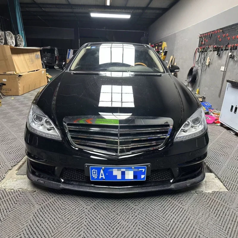 

Подходит для 07-13 Mercedes-Benz S-Class W221, модифицированное обновление, передняя часть подбородка из углеродного волокна Brabus