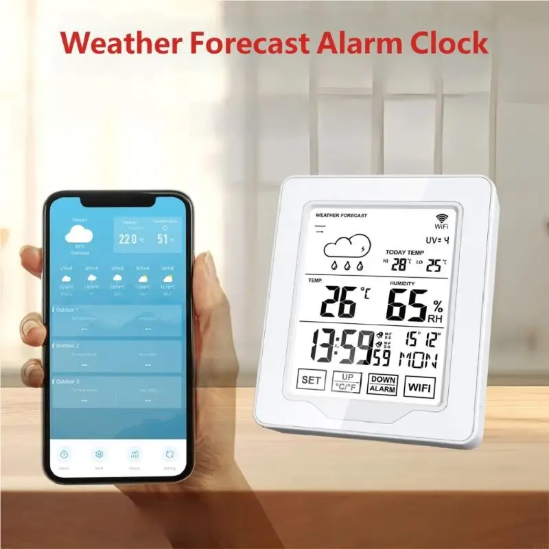 

Temperature Meter Home Touchable LCD Digital Thermograph Hygrometer Sensoring Weather Intelligent Monitor 37JD