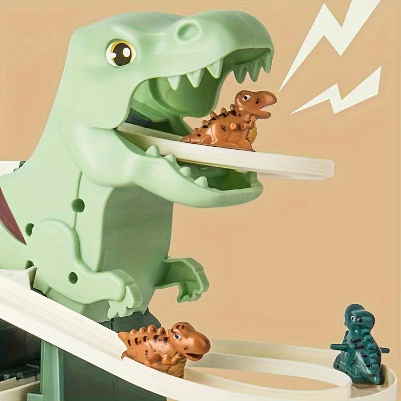 Accoppiato con 3 auto da dinosauro Esperienza di gioco a tema dinosauro per il piccolo esploratore come regalo di Halloween Giocattoli per scivoli da arrampicata con dinosauro