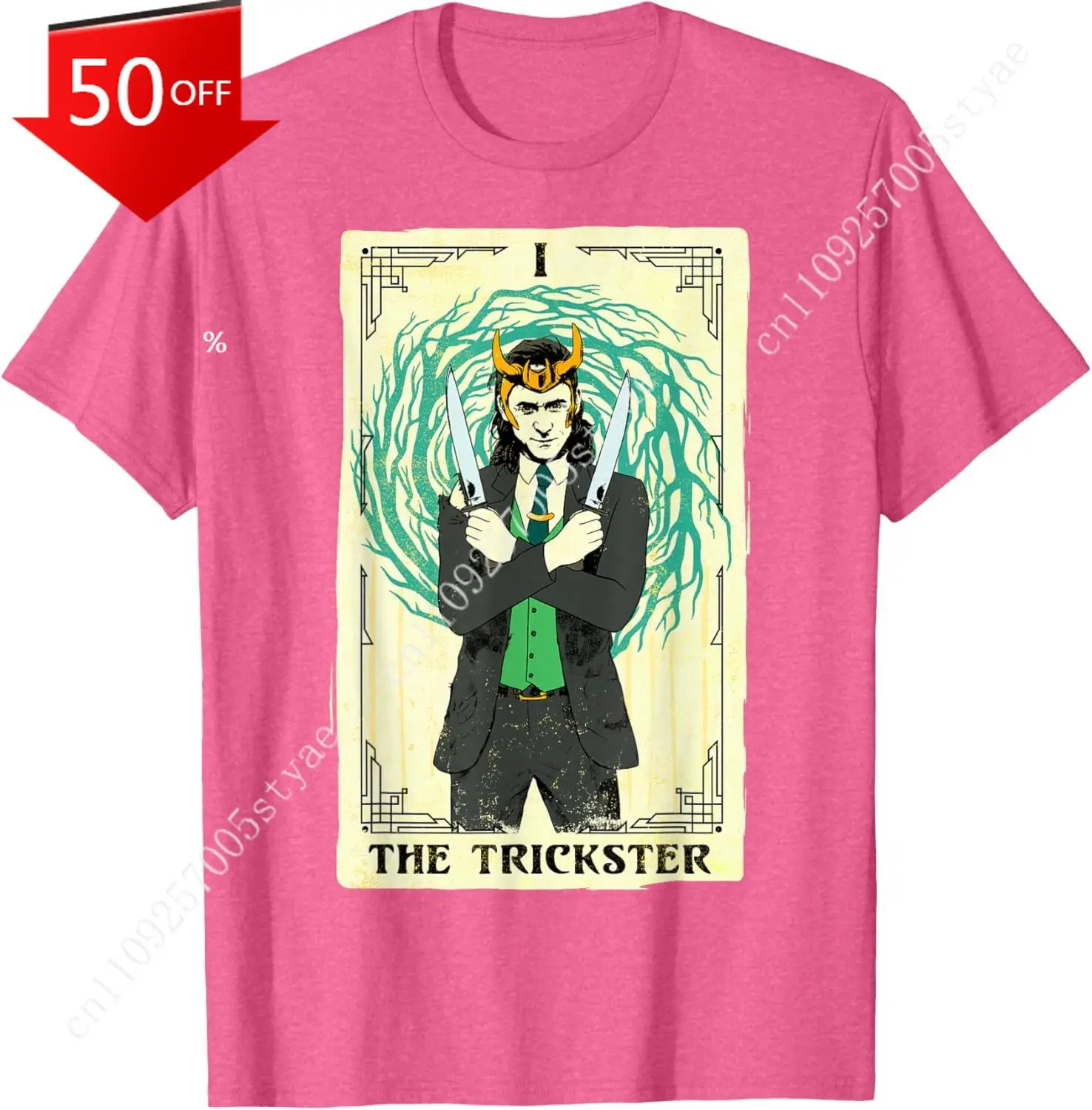 

Marvel Loki Trickster Tarot Mens Womens T-Shirt Small
