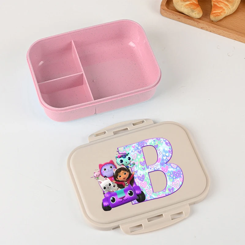 Gabby Dollhouse Ragazze Cartoon Scatole per il pranzo Studente Plastica Anime Scatole Bento portatili Scatola per il pranzo isolata Compleanno per bambini Regalo carino