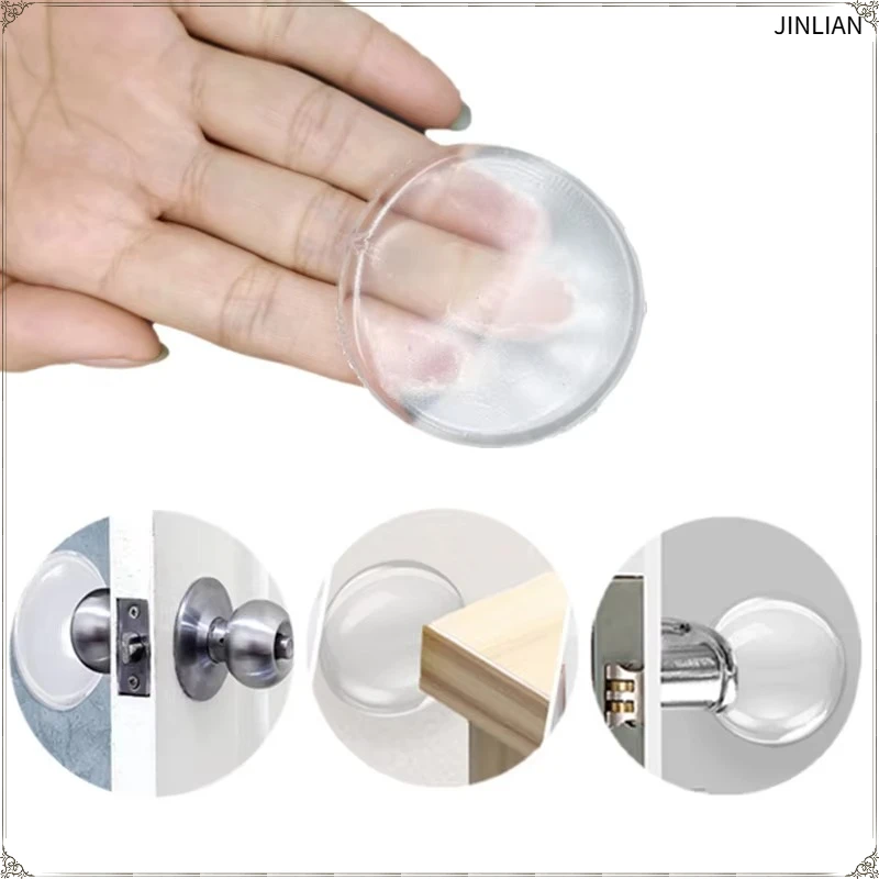 6pcs Clear Silicone Door Handle Bumper Protective Plug Stopper Wall Protector Non-slip Shock Absorbent Muffler Self Adhesive