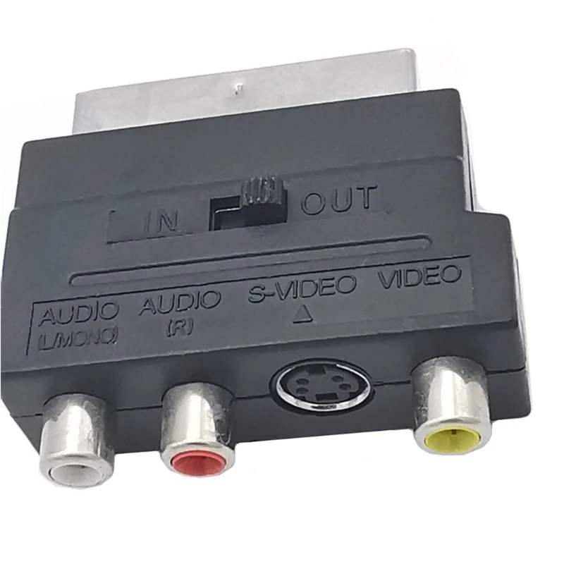 ビデオレコーダー接続用のオン/オフボタン付き 21PIN SCART 3RCA メスアダプター