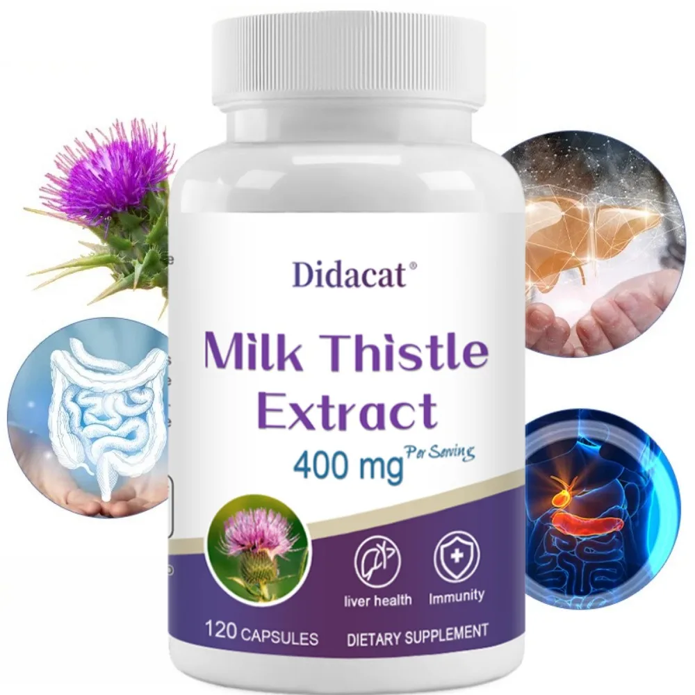 Milk Thistle Seed 400mg, 80% Silymarin, Liver Support Cleanse Detox, Fatty Liver Supplements