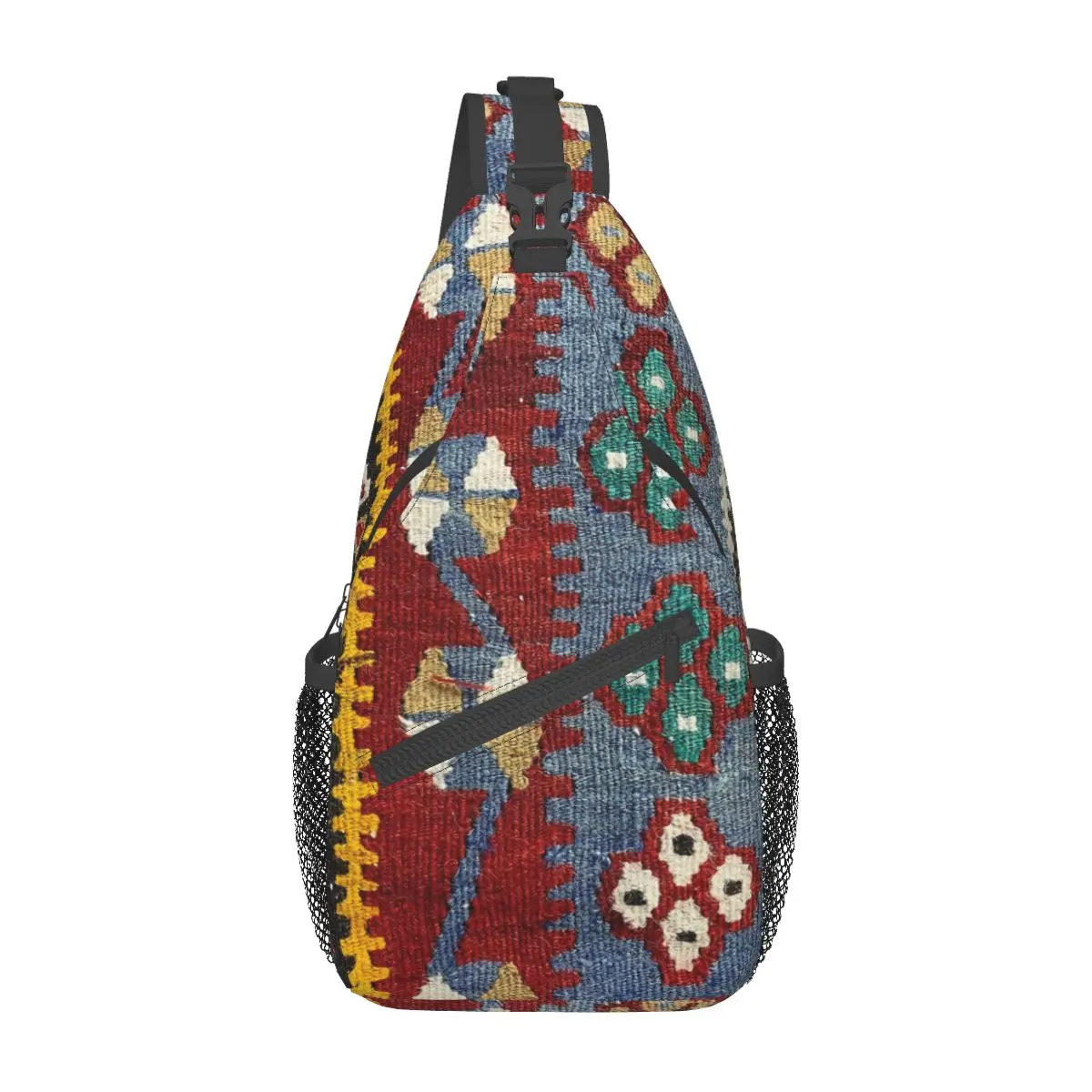 Navaho splot kilimu woreczki strunowe torba Crossbody na klatkę piersiową plecak na ramię plecaki sportowe na świeżym powietrzu Boho turecka, etniczna fajna tornister