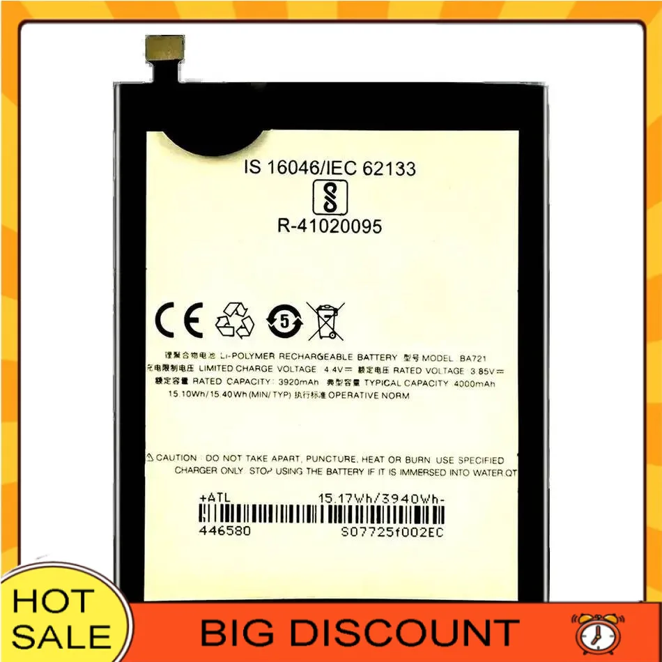 

3920mAh Reliable Replacement For Meizu Meilan Note 6 M6 M721Q Long-Lasting Performance BA721 Mobile Phone Battery