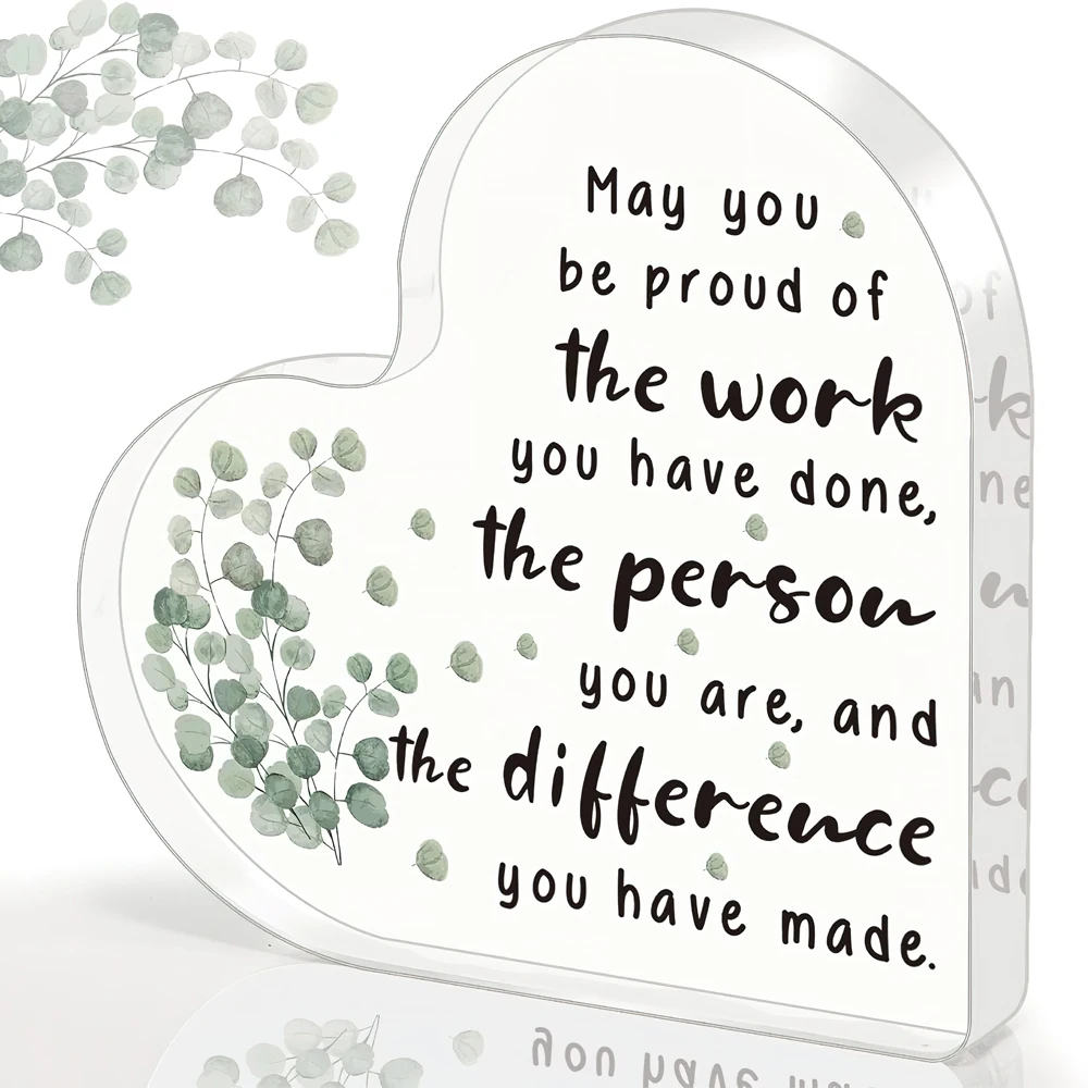 Farewell Leaving Goodbye Going Away Gifts for Boss Colleague Friends - Thank You Acrylic Plaque for Retirement Party Office Desk