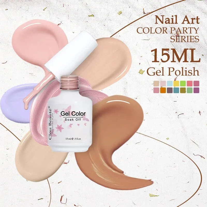 Clou Beaute 6 Colour Nail Set of Manicure Permanent Summer Pastal Gel Varnish Wholesale UV Gel Lacquer Nail Art