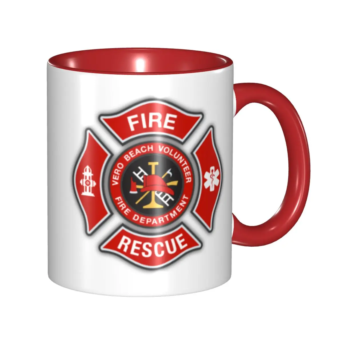 

Fire Rescue Firefighter Coffee Mugs DIY Personalized Ceramic Tea Milk Mug