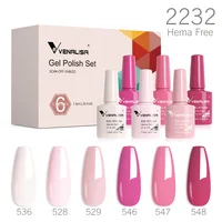 Venalisa-Kit de esmalte de uñas en Gel, sin TPO, colección de colores rosa desnudo, autonivelante, cobertura completa, juego de manicura de uñas, 6 uds.