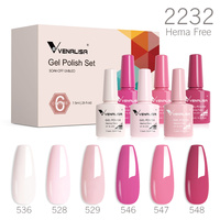 Venalisa Nail Gel Polish Kit HEMA FREE Nude Pink Color Collection Self Leveling Full Coverage Nail Manicure Set 6Pcs Kit