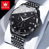 OLEVS Watch for Men Full black casual men watch waterproof Big Face luxury watch Relojes para Hombres gifts for men