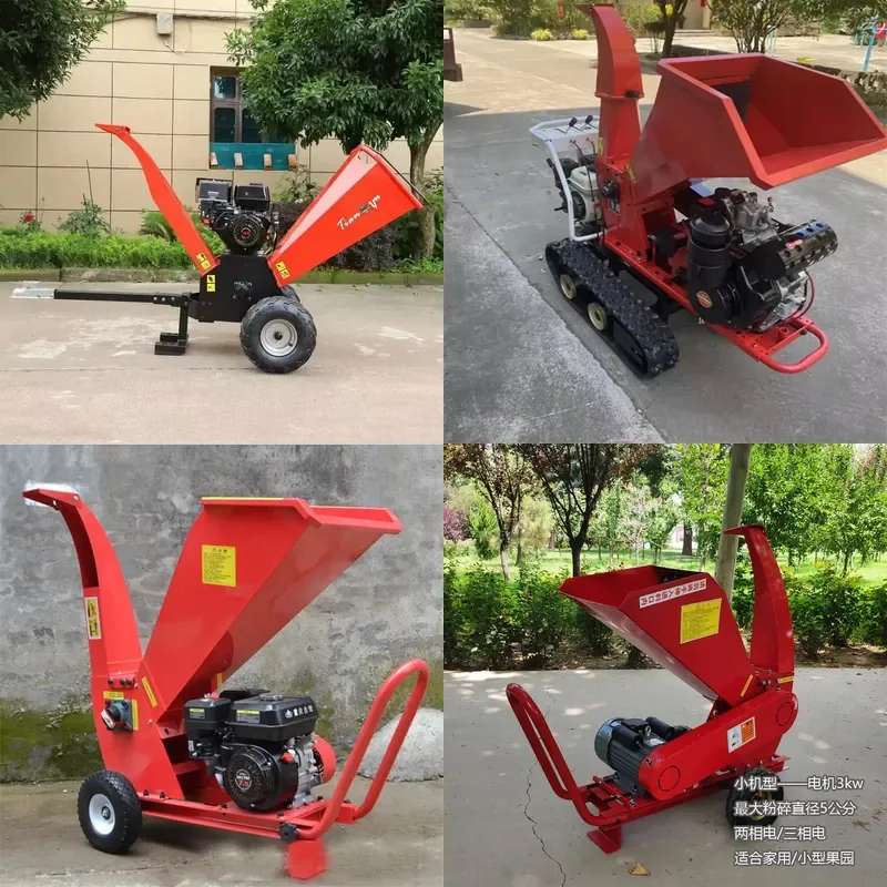 Crawler Branch Shredder for Household Orchard Pruning Small Branch Shredder for 15 HP Diesel Engine