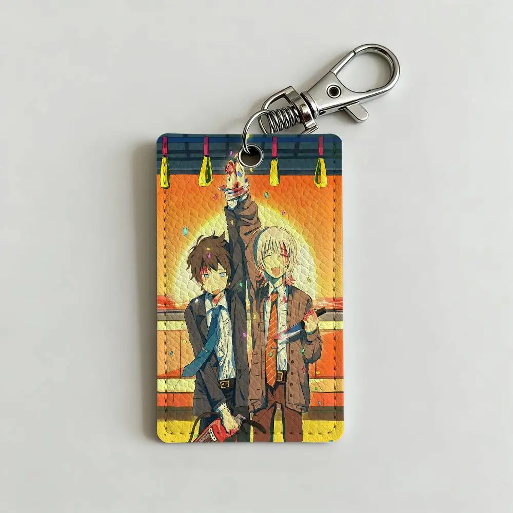 Game S-Saihate S-Station  Card Case Leather Card Holder Keychain Key Ring Door Access Tags ID Card Case Keychain
