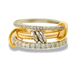 A Three-Layer Interlocking Copper Ring Inlaid With Zircon Series Sweet And Romantic Personality Design Gift For Friends
