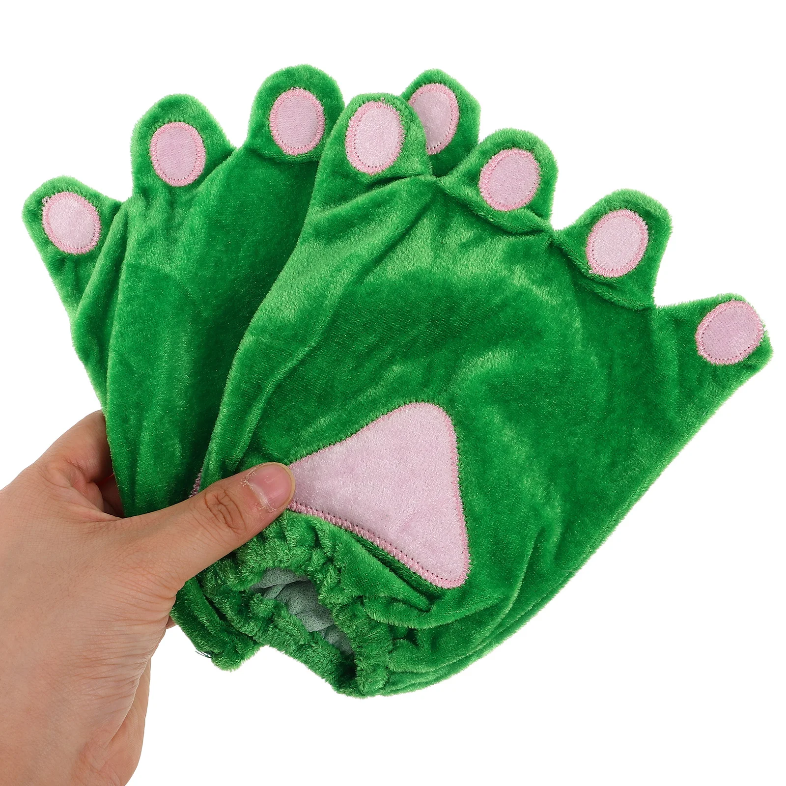 1 Pair Claw Gloves Green Animal Paw Design Soft Stretchy For Halloween Party Performance Cosplay Adults Paw Gloves
