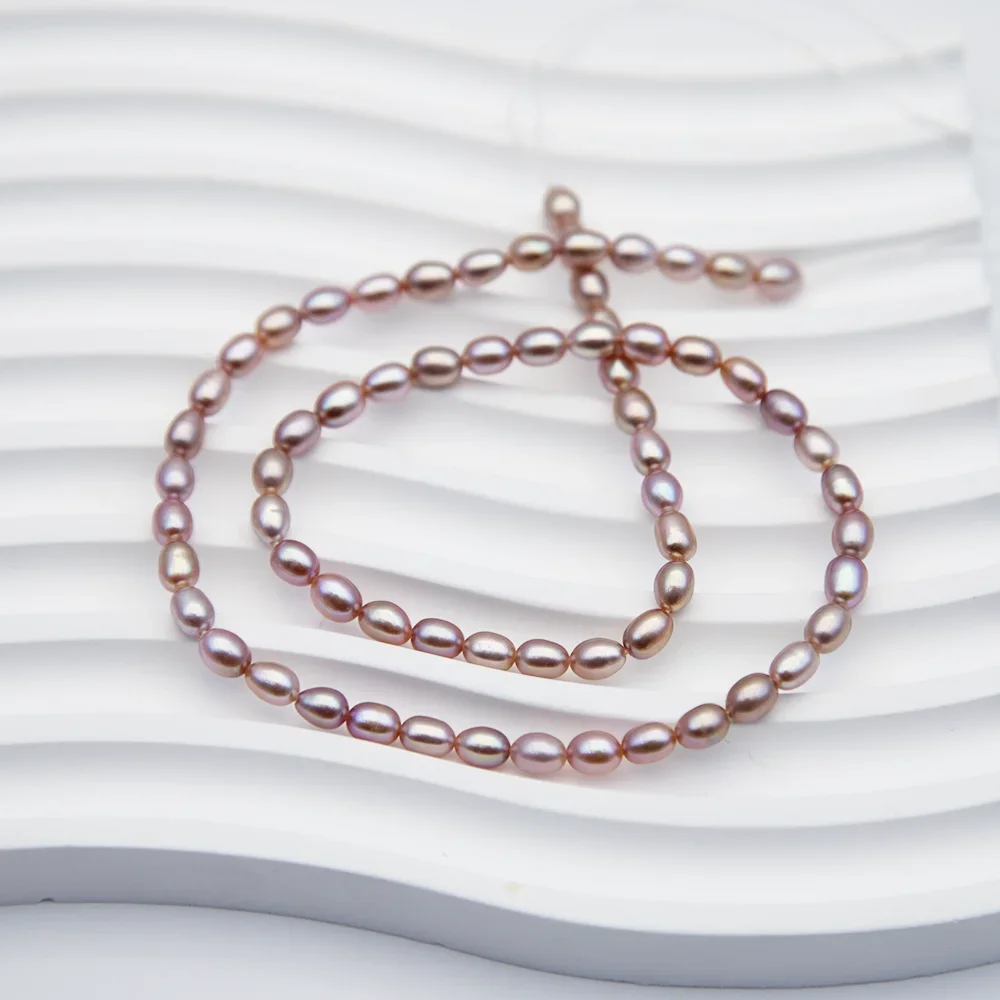 

AAA Grade 4-8mm White Pink Purple Rice-shaped Natural Freshwater Pearl Beads Jewelry Making DIY Necklace Bracelet Earrings