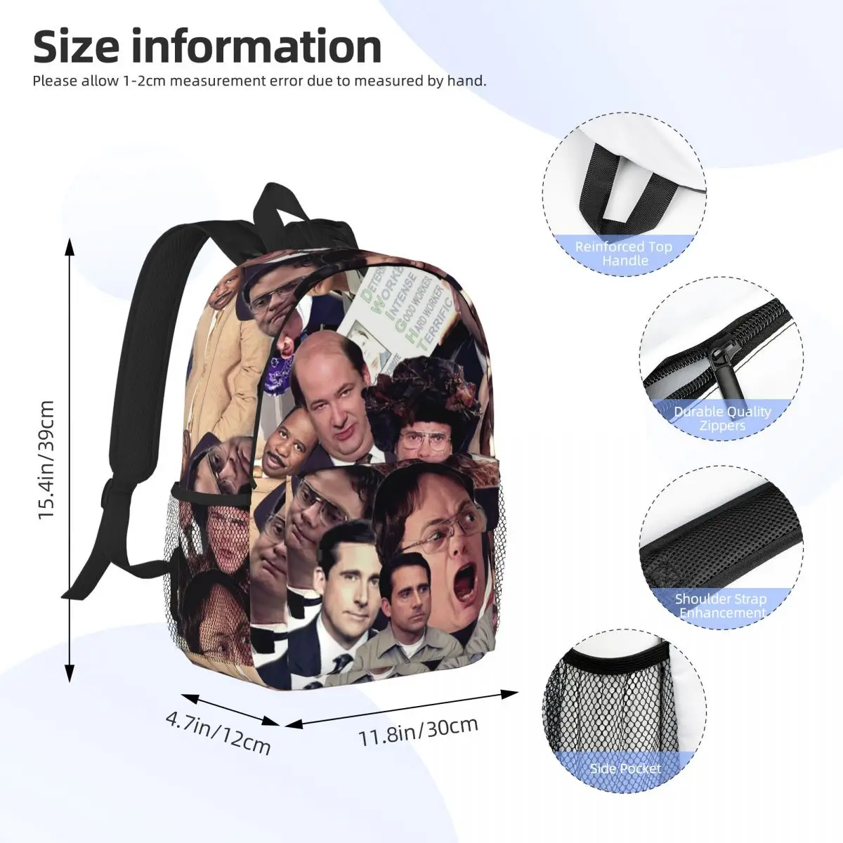 Office Mashup Backpacks Boys Girls Bookbag Fashion Students School Bags Laptop Rucksack Shoulder Bag Large Capacity