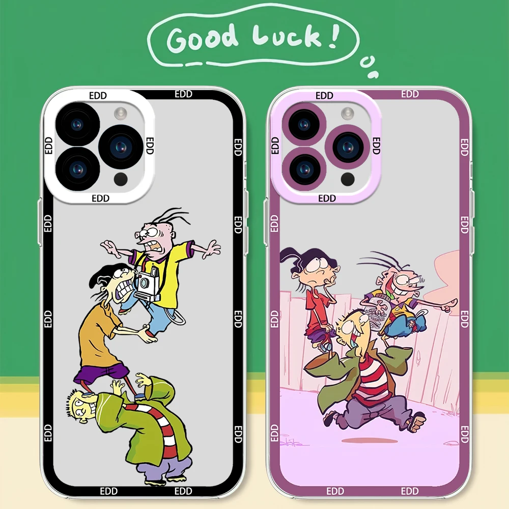 Cartoon Ed E-Edd and E-Eddy Phone Case for Samsung S24 S23 S22 S21 A55 A54 FE PLUS ULTRA Transparent Bezel Cover