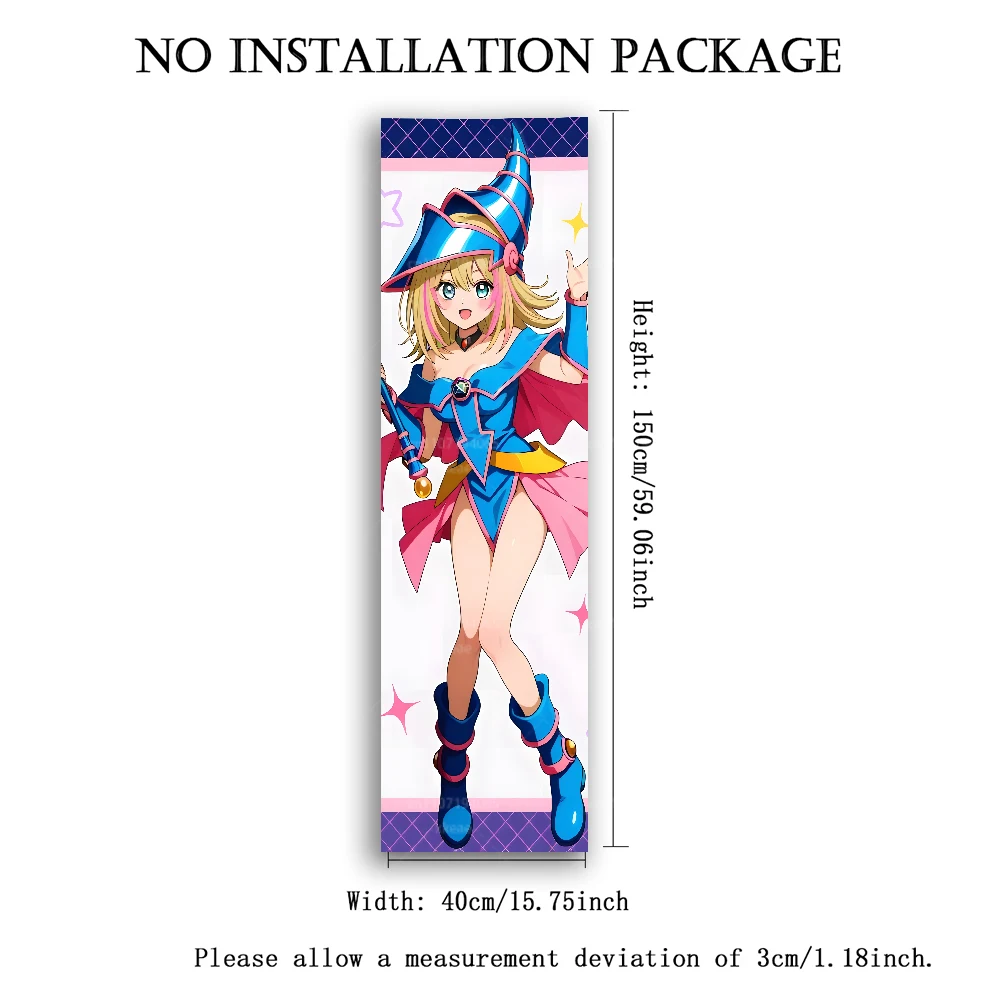 2026 New Yu-Gi-Oh! Dark Magician Girl Vertical Tapestry, Anime Character Wall Hanging, HD Print Wall Tapestry for Bedroom Dorm
