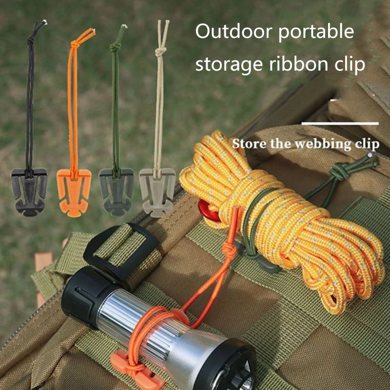 10 Pieces Attachment Clips Elastic Strap Gear For Outdoor Hydration Tube Backpack Management