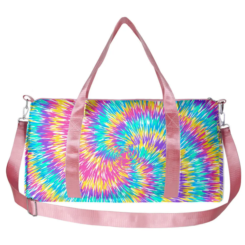 

Популярные молодежные модные сумки-кроссбоди с 3D-принтом в стиле тай-дай, в форме бочонка, для активного отдыха, спорта, фитнеса, йоги, с большой вместимостью, дорожные сумки.