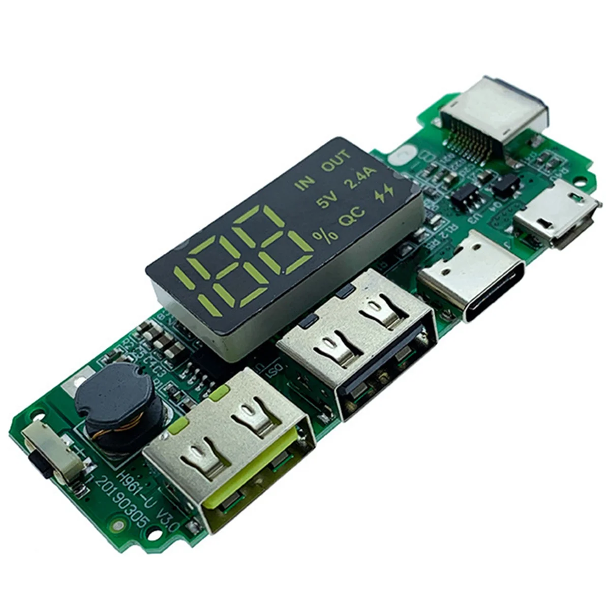 

Светодиодный двойной USB 5 В 2,4 А Micro/Type-C USB мобильный внешний аккумулятор 18650 зарядный модуль плата зарядного устройства для литиевой батареи 4 шт.-A74Z