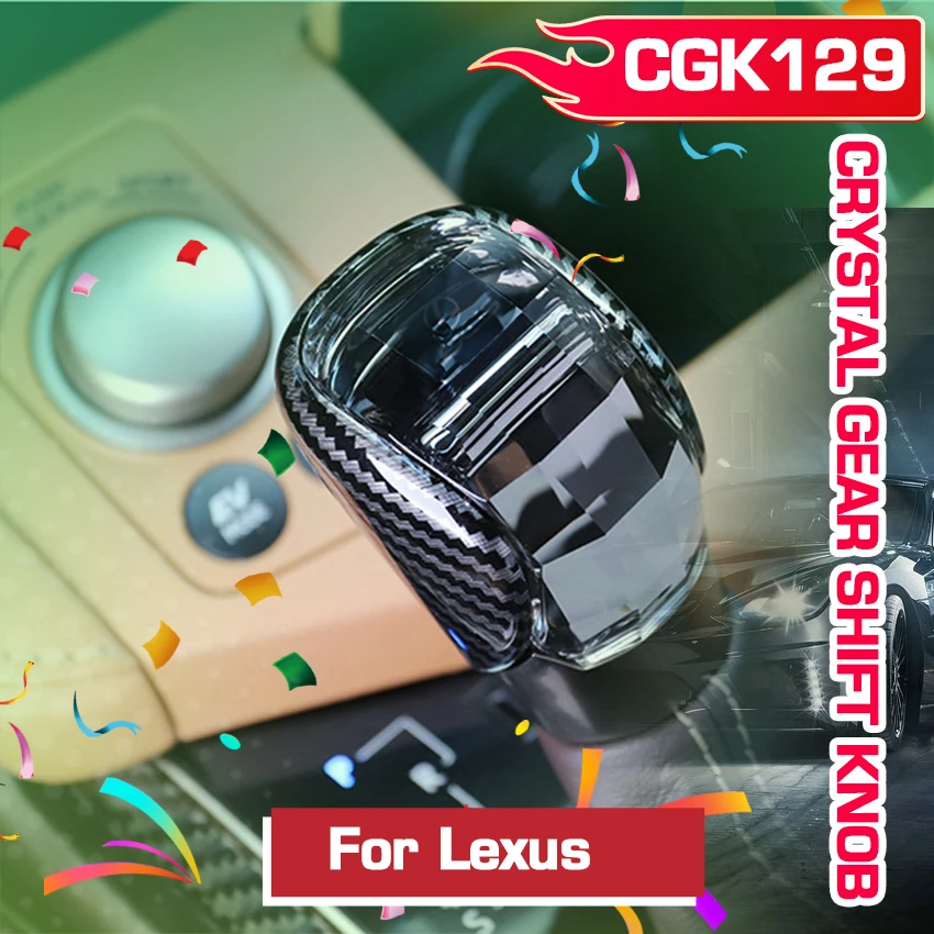 

Crystal Gear Shift Knob Lever Carbon Fiber For Lexus NX RX ES IS GS ES300h NX200t RX300 IS300 Automatic LED Light Gearbox Handle