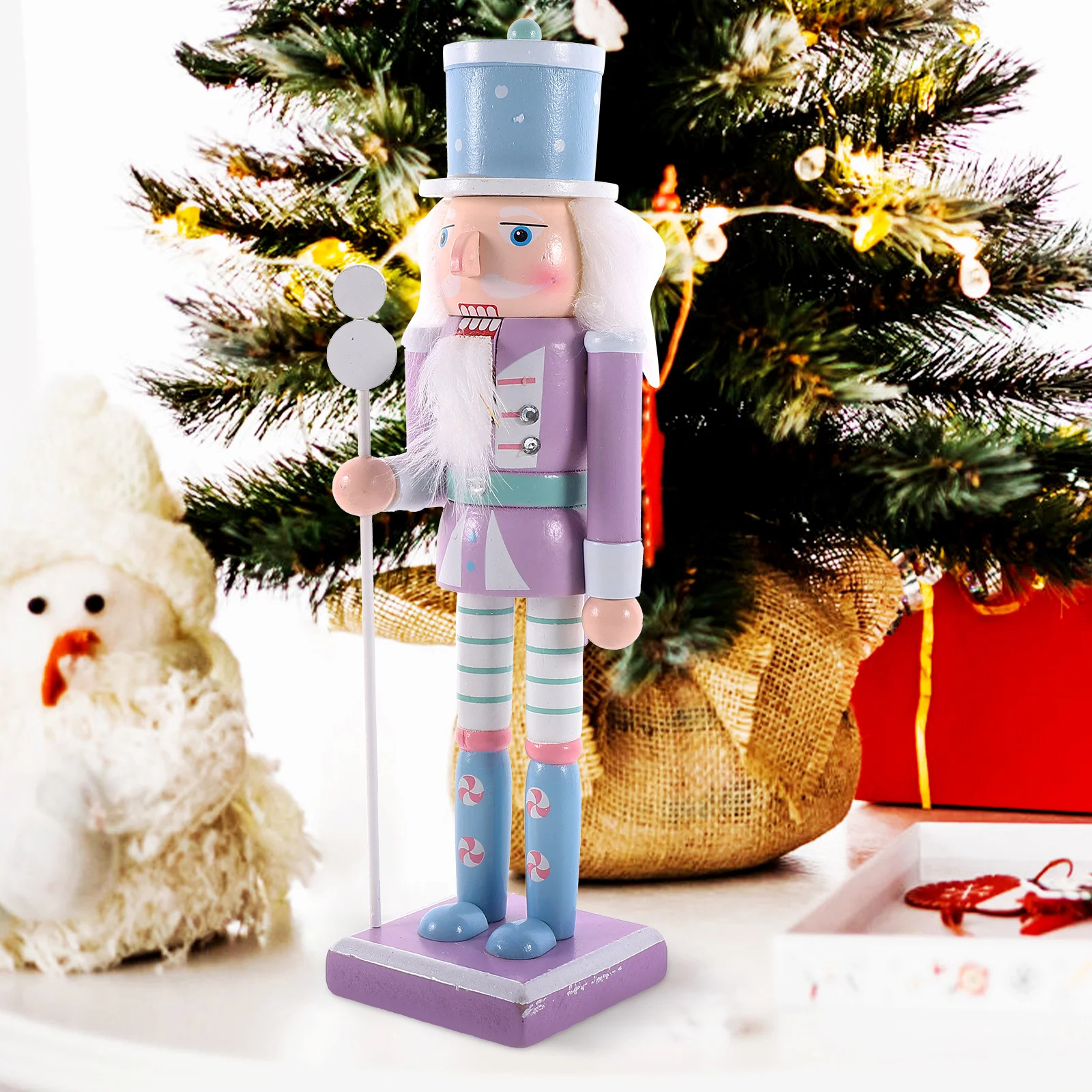 

Wooden Nutcracker Figure Traditional Christmas Decorative Soldier Craft Home Fireplace Indoor Ornament Xmas Party Gift