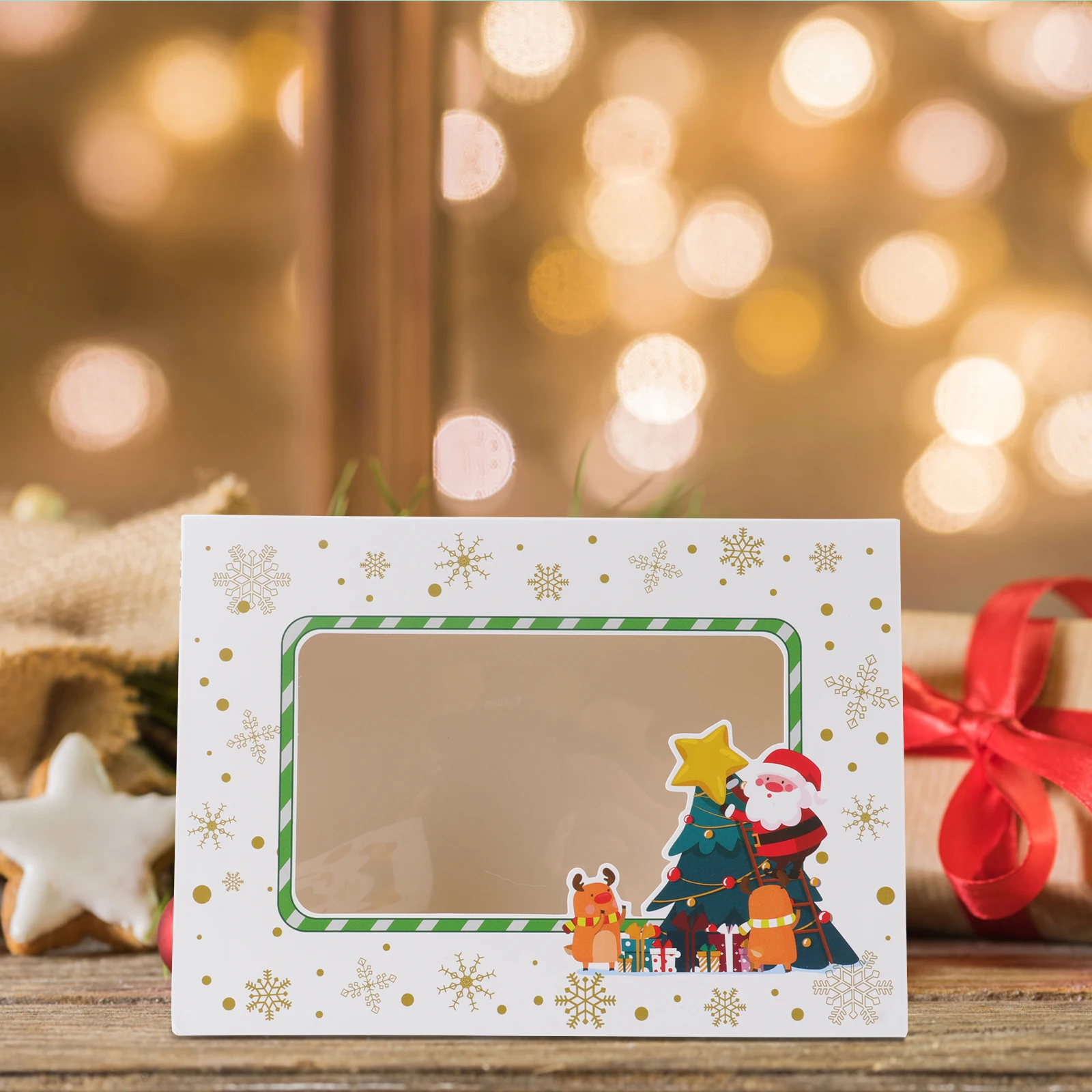 

12 шт., коробки для рождественского торта, пищевые прочные бумажные коробки для выпечки с большим окном, упаковка для вечеринок, упаковка для кексов