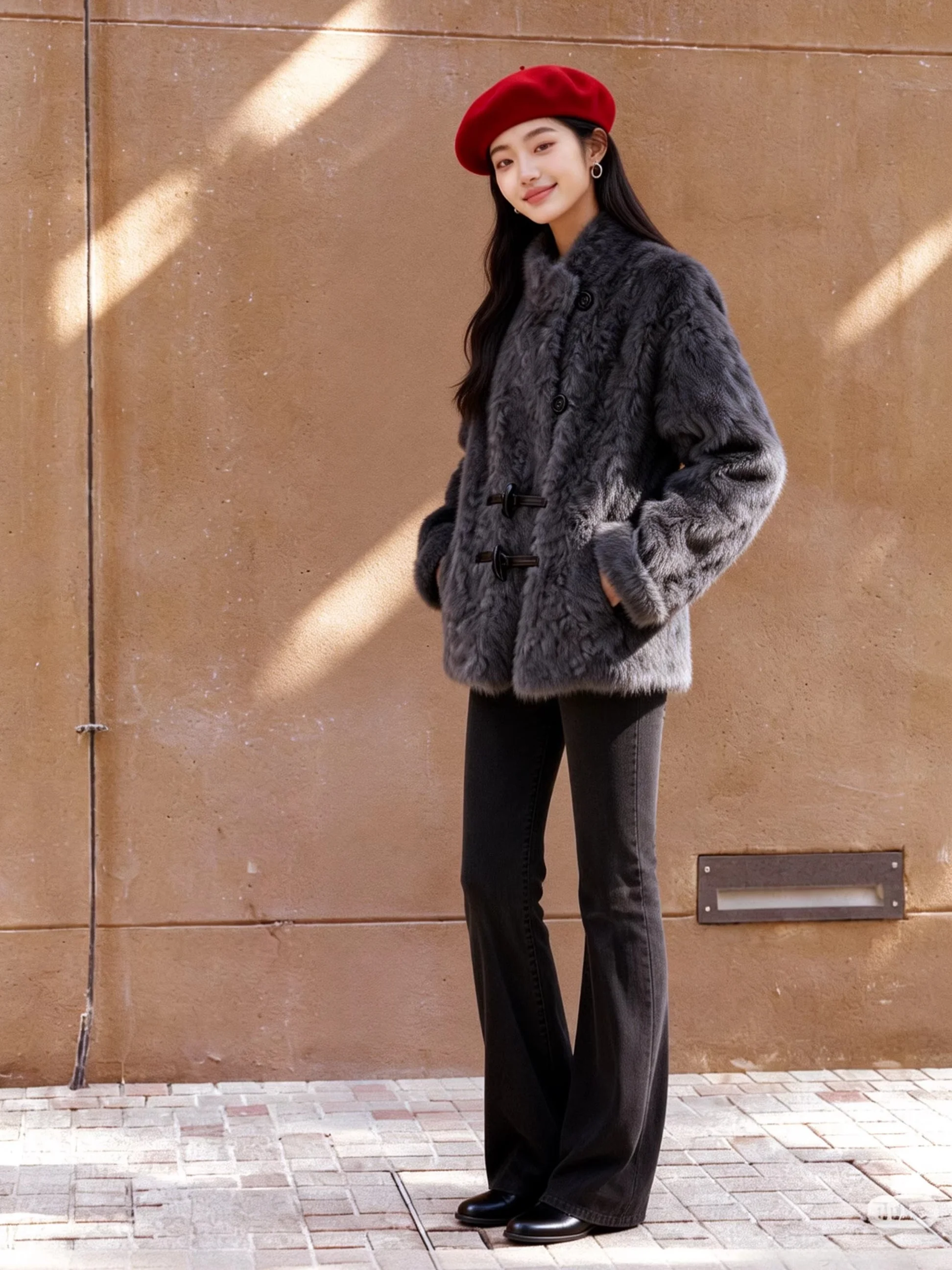 Jaet de piel de ante Thiened Simulación de piel entera Protección del medio ambiente Abrigo cálido para jóvenes con cuello levantado Botón único Cl...