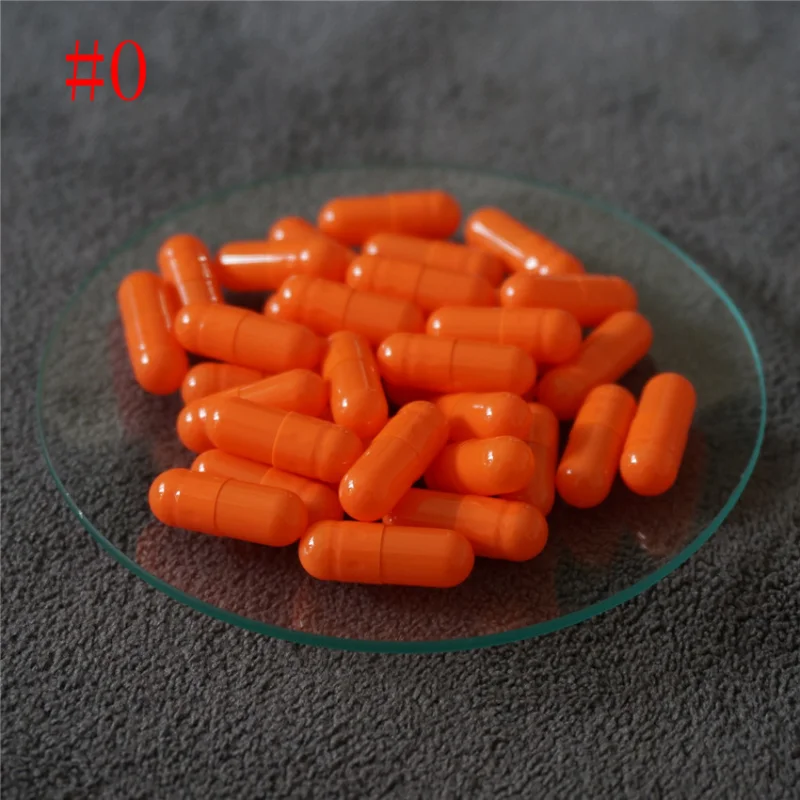 

1000/2000/3000/5000/10000pcs 0# Orange Joined or Separated Capsules Hollow Gelatin Capsules Empty High Quality Capsules