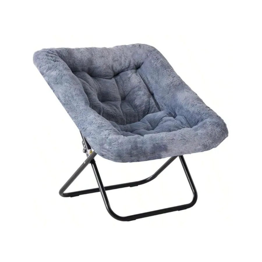 Sweetcrispy Comfy Chair For Adults, Soft Faux Fur Folding Lounge For Bedroom Living Room Dorm Rooms Flexible Reading Chair For