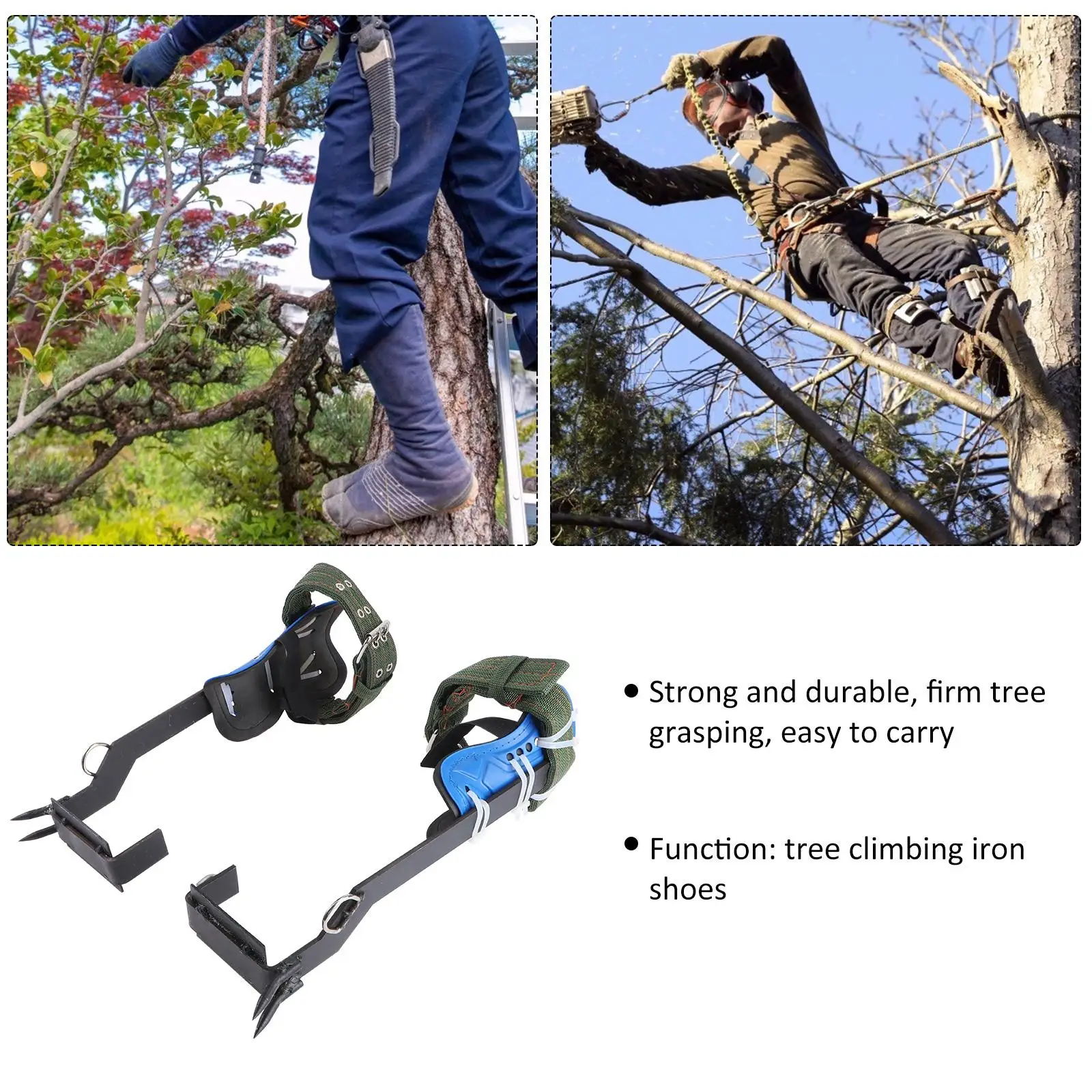 Ensemble de chaussures d'escalade en fer pour arboriste, durables, utilisation sûre, équipement d'escalade pratique, pointes, équipement d'aide, fournitures de chasse