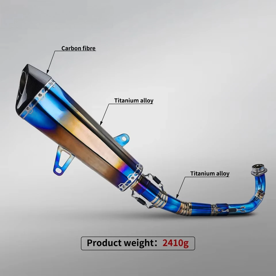 ZONTES 350E Motorcycle Exhaust Titanium Alloy Muffler System Modification