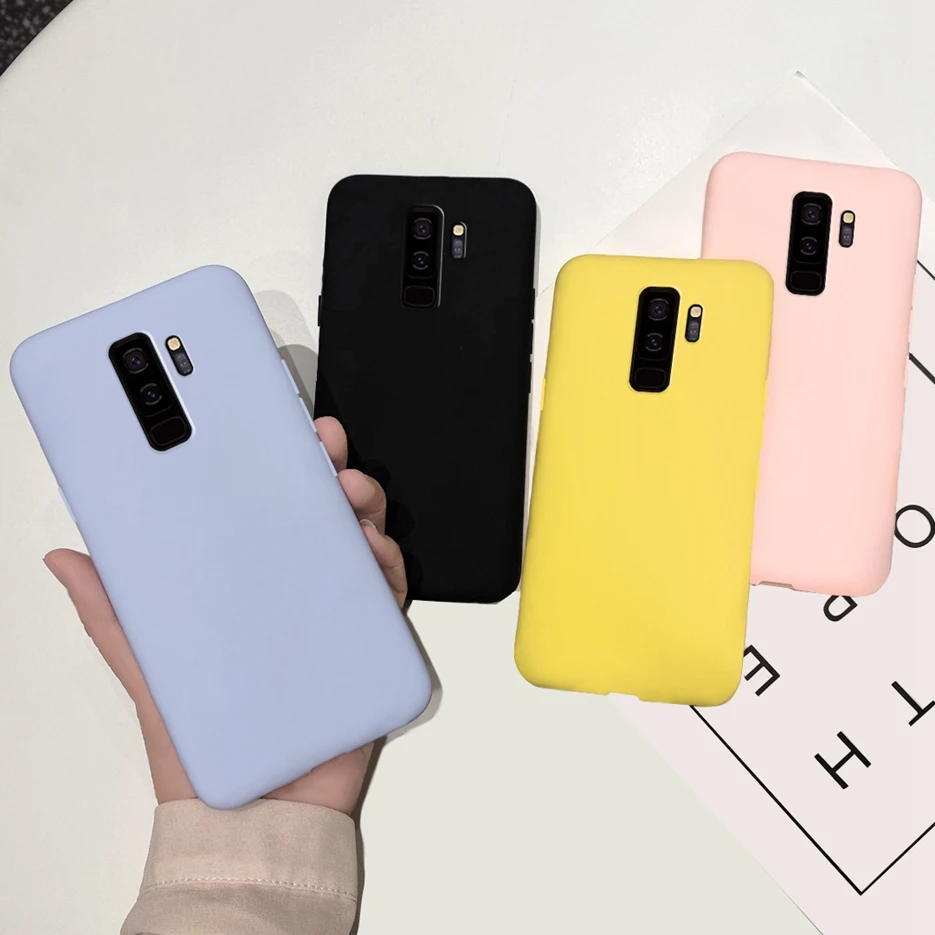 For Samsung Galaxy S9 Case SM-G960F Cute Candy Matte Cover Soft Silicone TPU Phone Case For Samsung S9 Plus S9+ G965F Back Cover