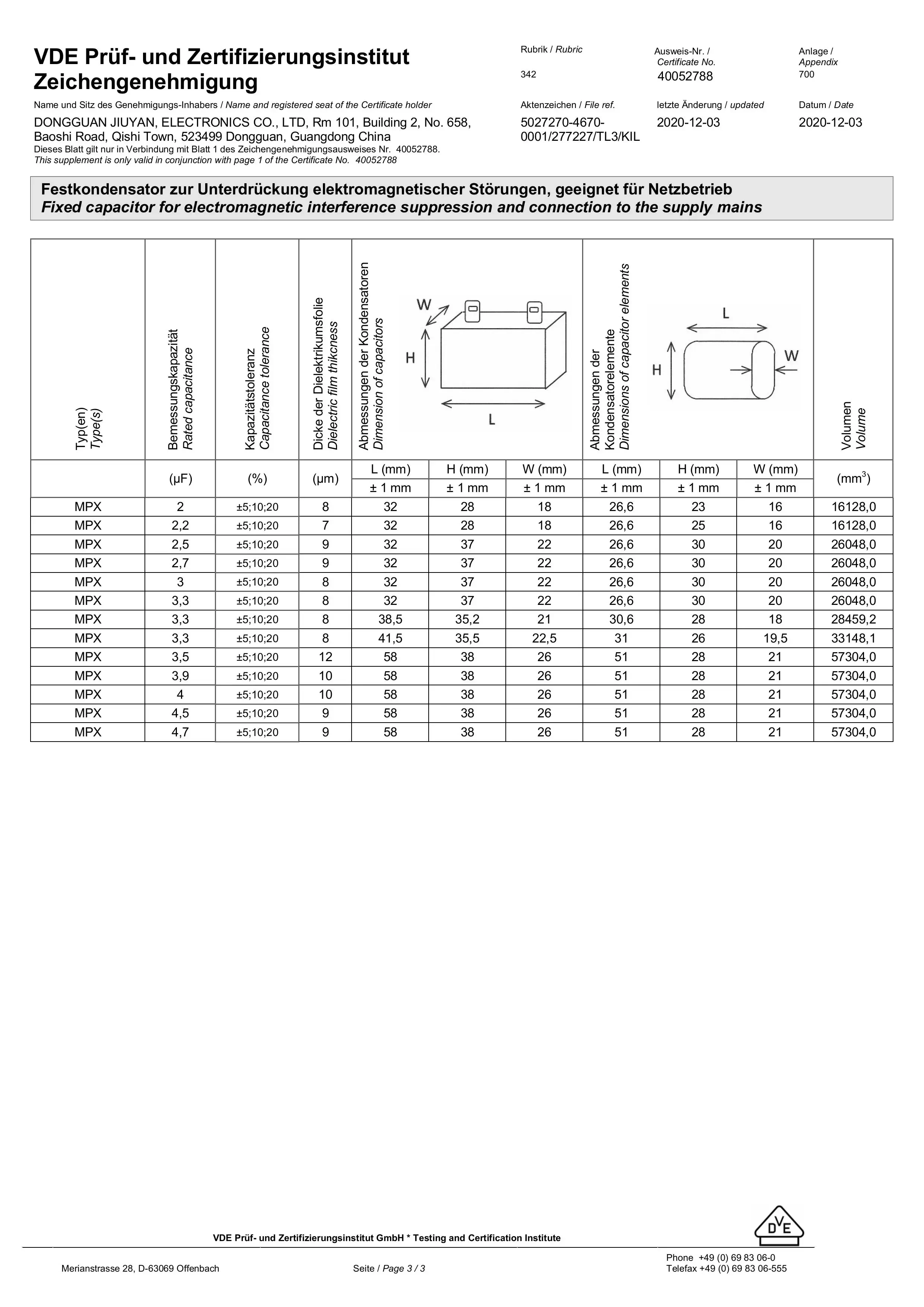 3,3uF 275VAC Polypropylen-Filmkondensator, Sicherheitsklasse X2, für Smart-Touch-Vorhang-/Lüfterschalter, Neutralleiter – Detail 12