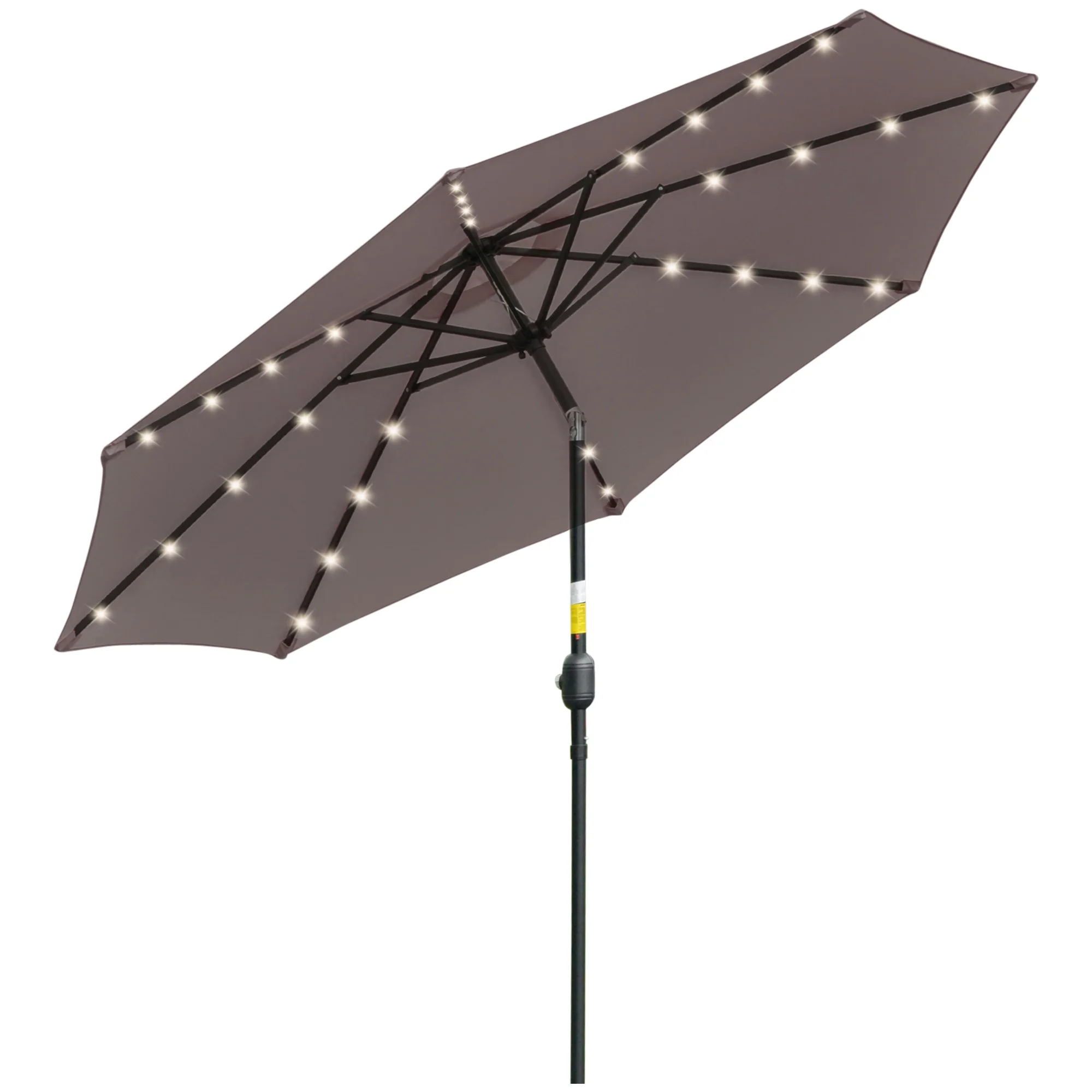 Outsunny garden umbrella with 32 solar LED lights tilt Ø 265x233 cm Gray