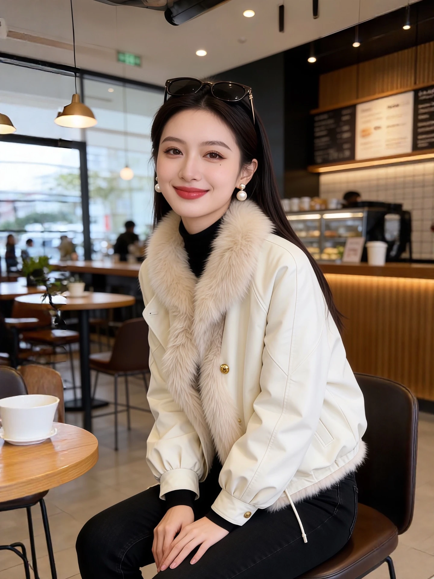 

Women's ort Parka Sle Cotton Jaet with Fce Large Fur Collar Warm And Sli plus Size Winter Coat