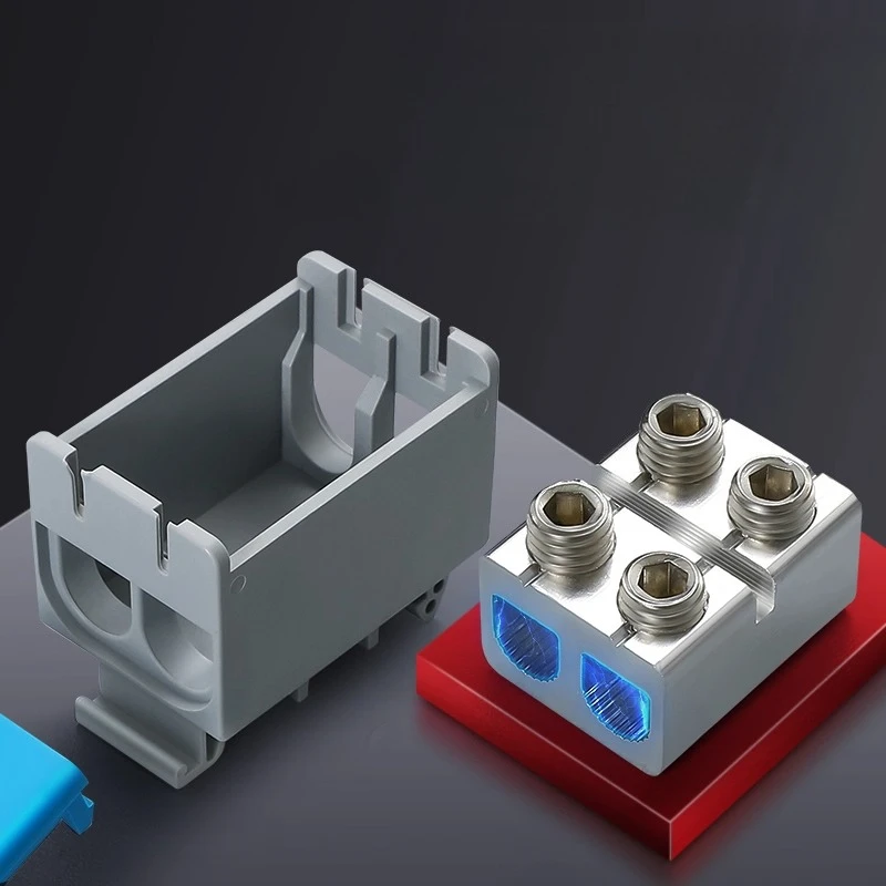 UTJ5 High Current Aluminum Wire Junction Box Rail Type Terminal Block 1-in Multiple-out Quick Connector Zero Line Row Branch