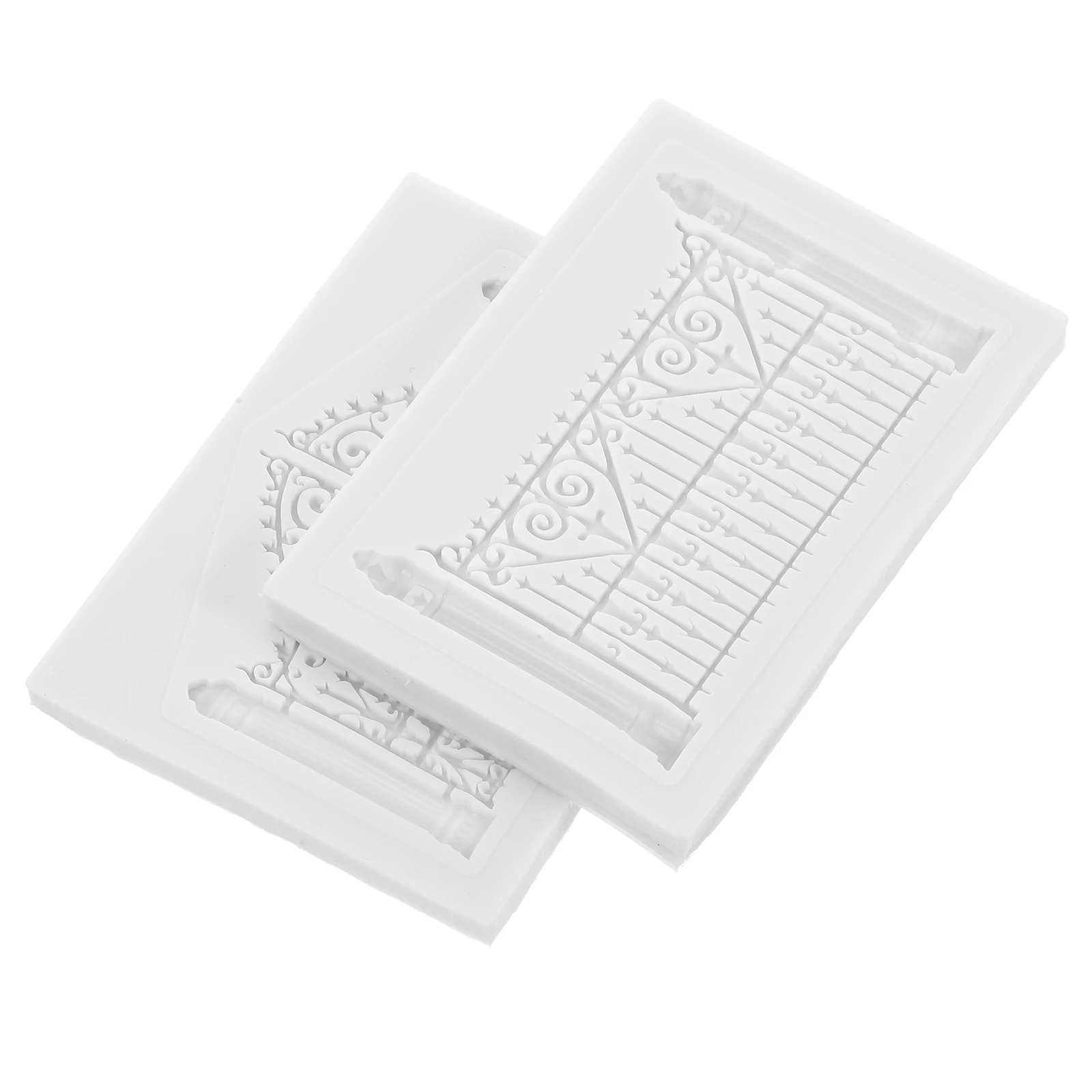 

2Pcs Baking Molds Silicone Fence Cake Cookie Fondant Chocolate Mold Retro European Style Easy Demould NonStick