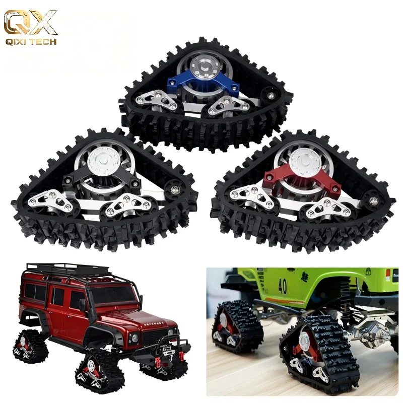 1PCS Aluminum All-Terrain Tracks Wheels Snow Tires Set for Traxxas TRX4 TRX-4 Defender Bronco G500 1/10 RC Crawler