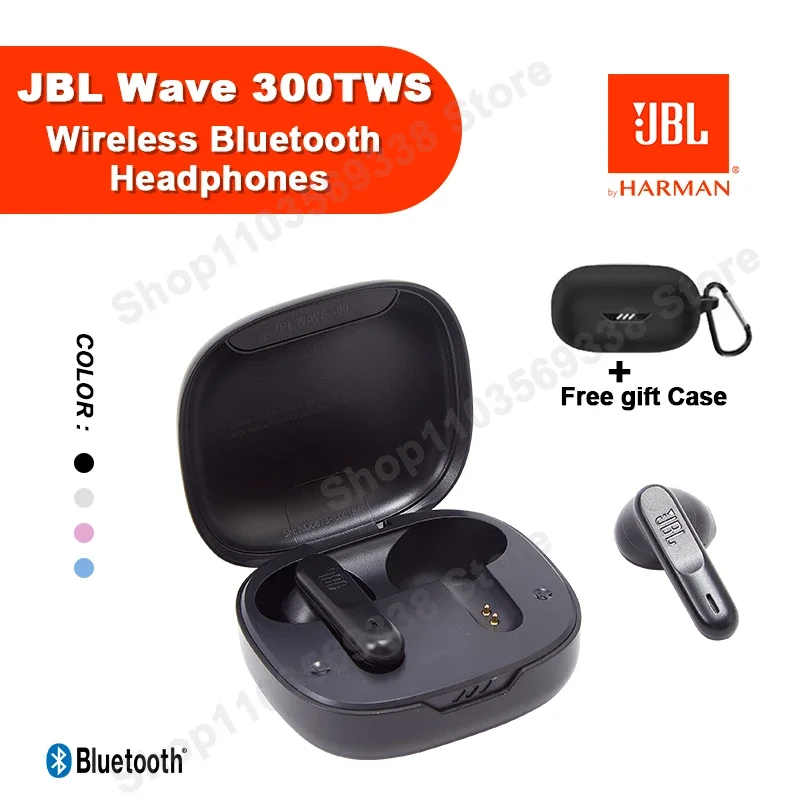 Original JBL Wave 300TWS Wireless Earbuds Sports Bluetooth Headphones W300 Stereo Bass Headset Game Music Earphones With mic