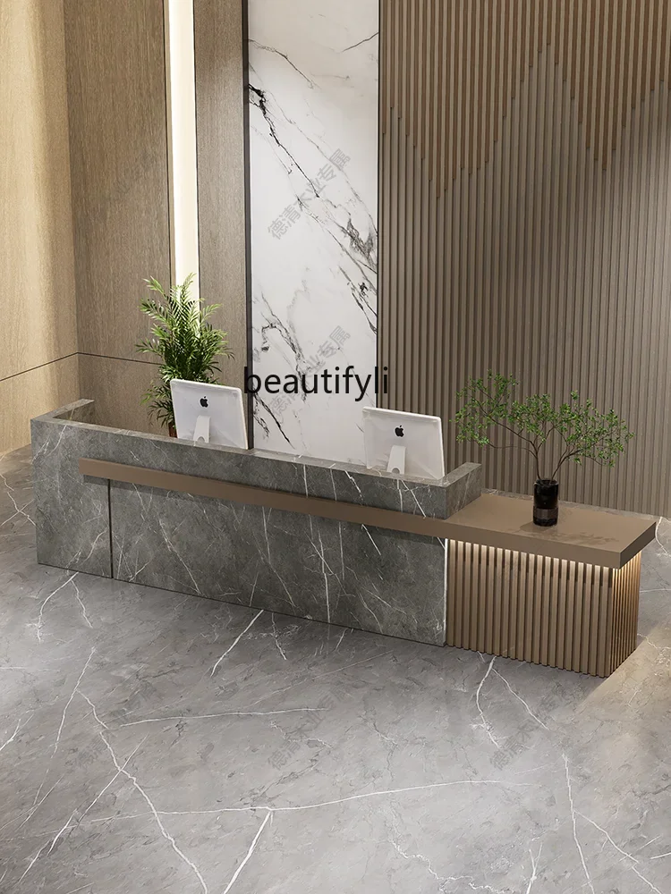 Company hotel front desk reception desk simple modern beauty salon custom cashier service desk