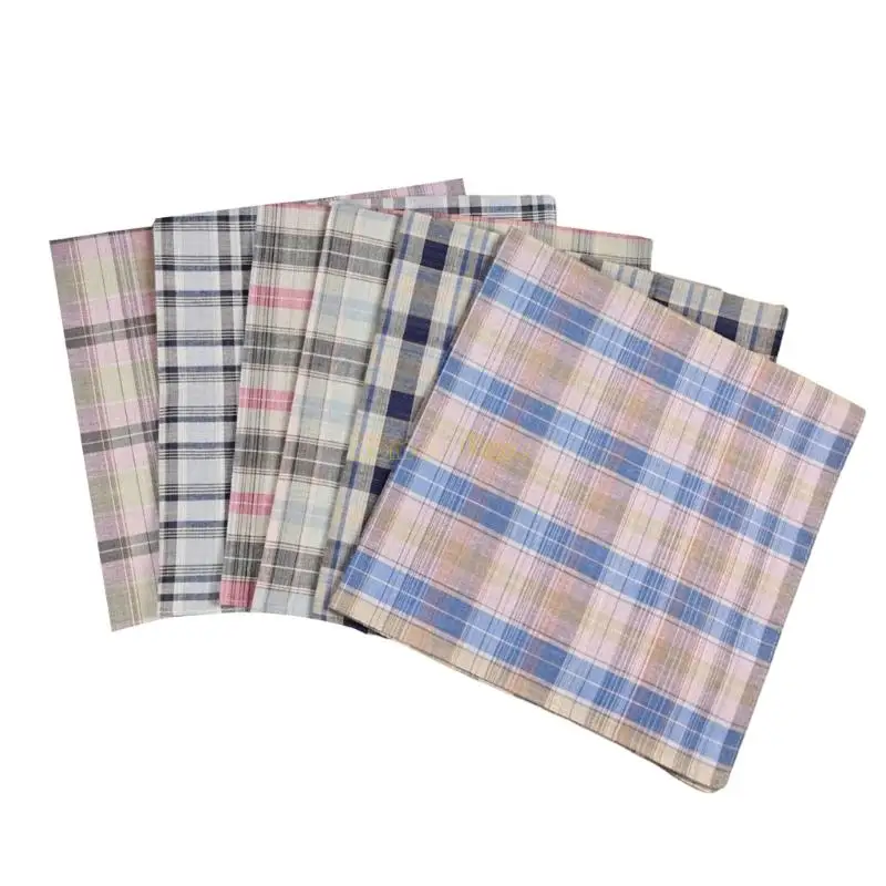 31BF Fazzoletto da taschino in cotone con motivo scozzese per uomini d'affari professionisti, set bandane essenziali da per