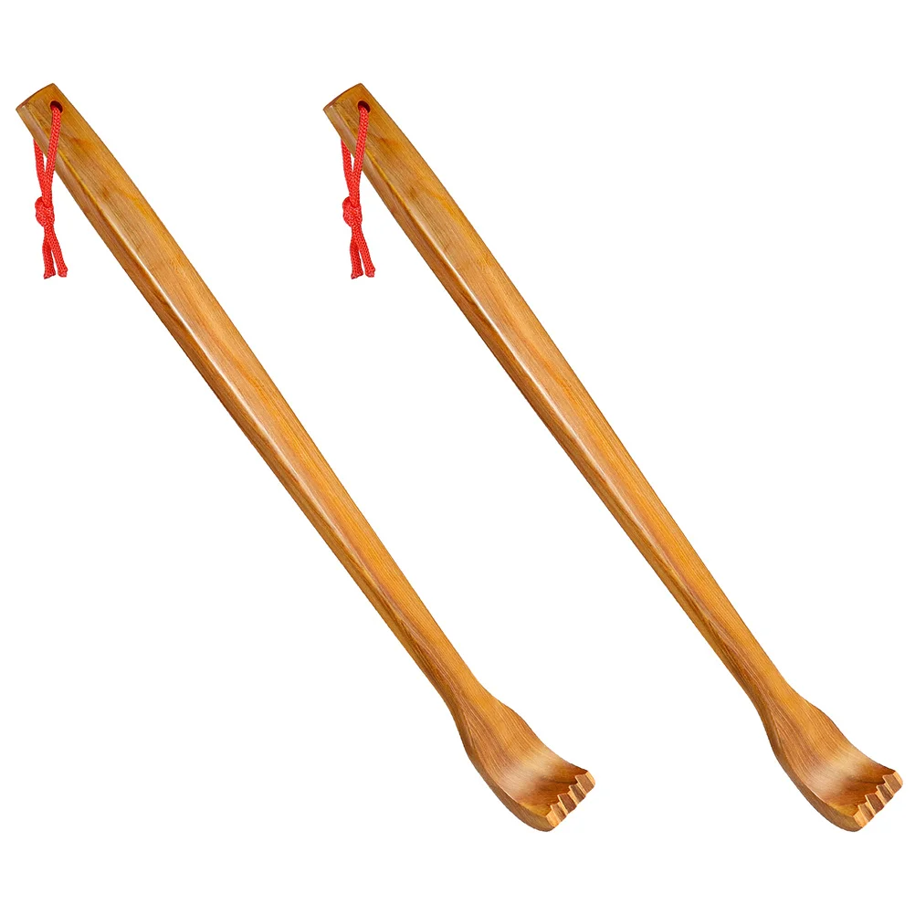 2 pezzi di raschietto per la schiena in legno, bastoncino per massaggio, manico lungo, raschietto per il corpo, per spalla, portatile, da viaggio, bordo liscio
