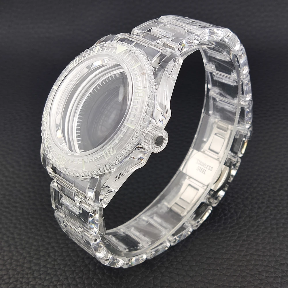 

40mm Watch Case nh35 Case Transparent Acrylic Case For NH35 NH36 NH38 NH70 NH72 Movement Fit 28.5mm Dial Watch Accessories